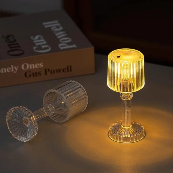 Mini Acrylic LED Desk Lamps Table Lamp Portable Crystal (1 Pc / Small)