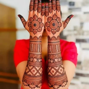 Reusable Bridal Mehndi Stencil for Hand | Bridal Mehandi Design | Easy Apply Henna Template mehandi Stencil (Pack of 1, circular)